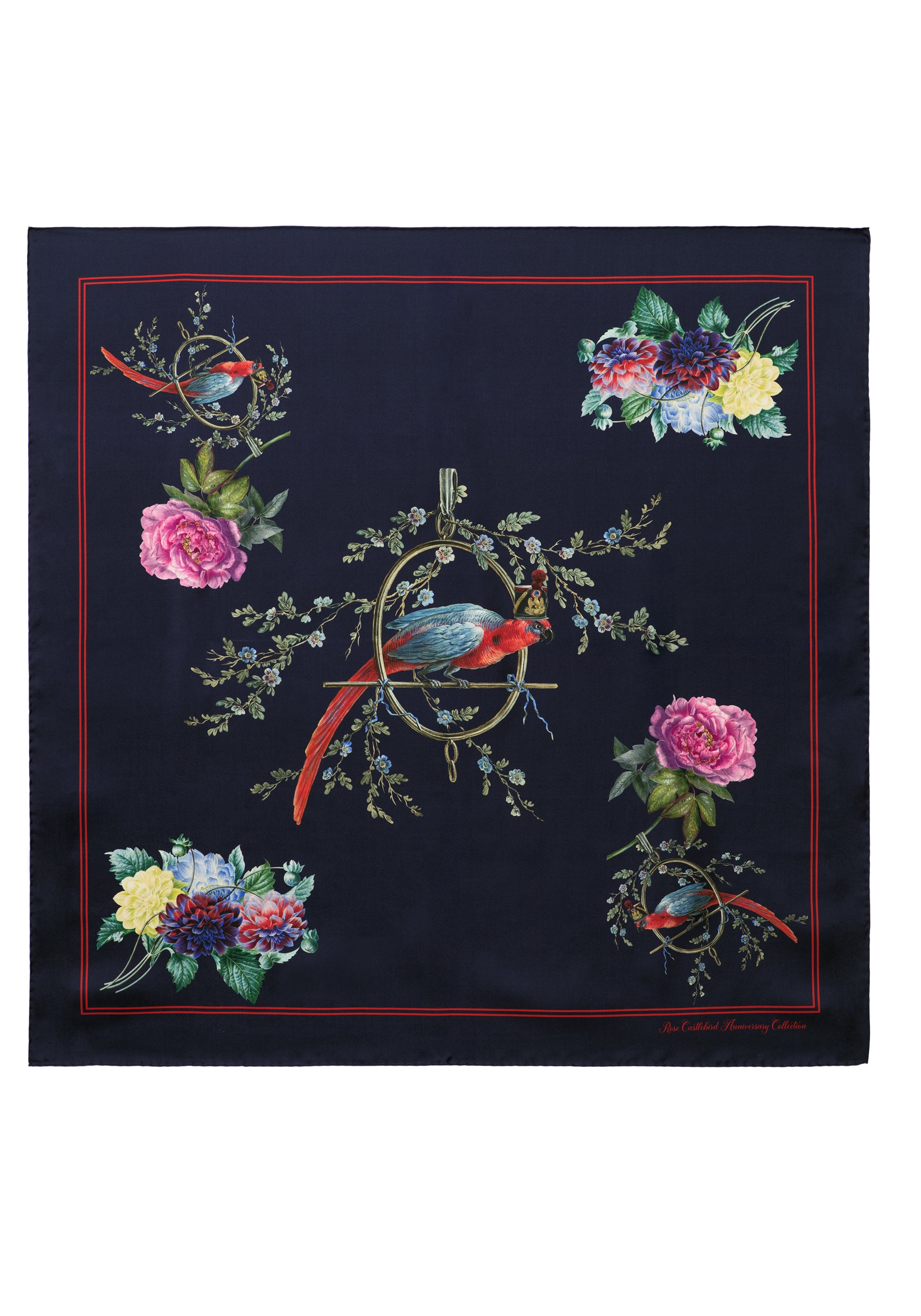 Silk Scarf in midnight blue – 10th Anniversary Edition - House of Castlebird Rose