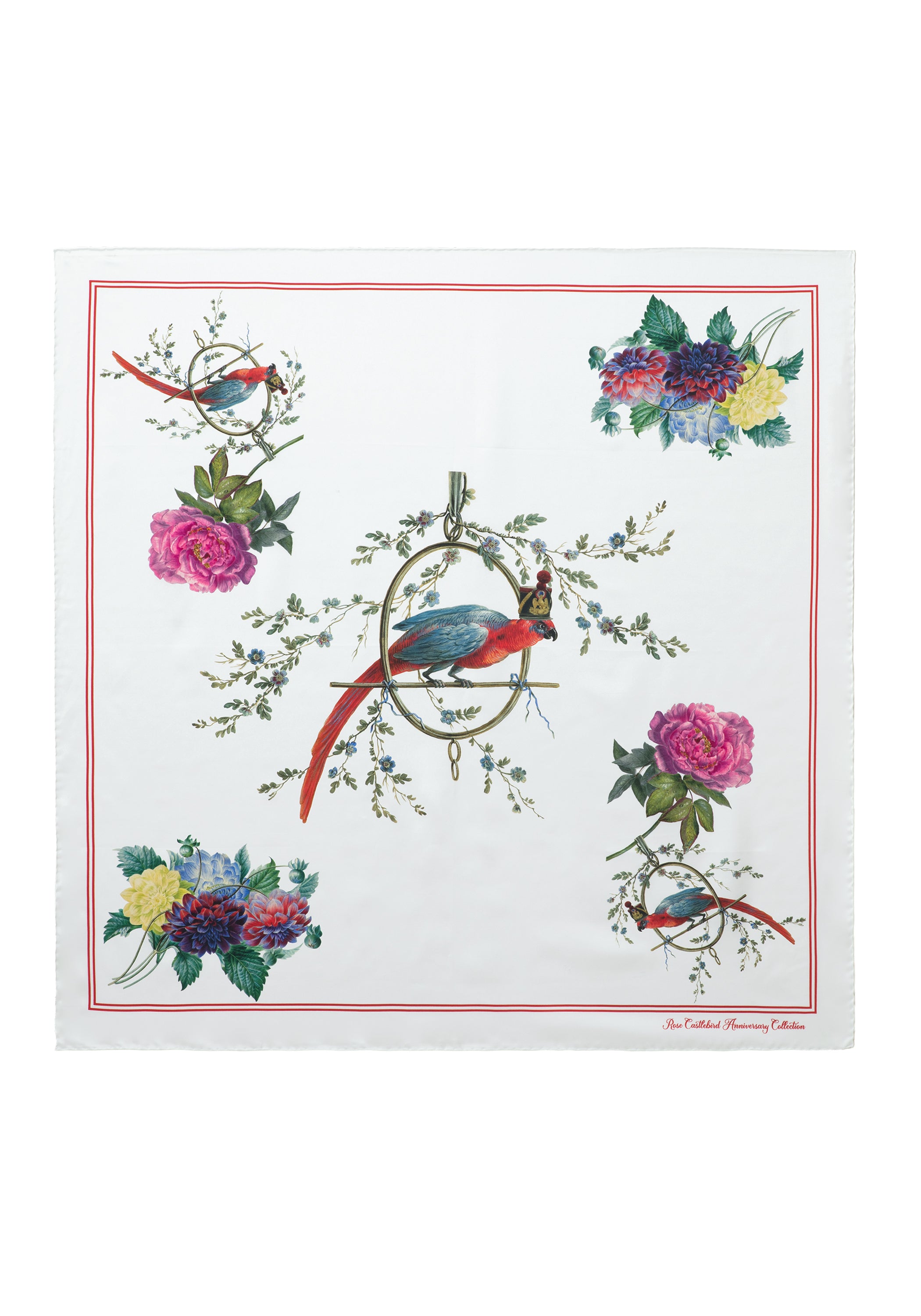 Silk Scarf in pearl white – 10th Anniversary Edition - House of Castlebird Rose