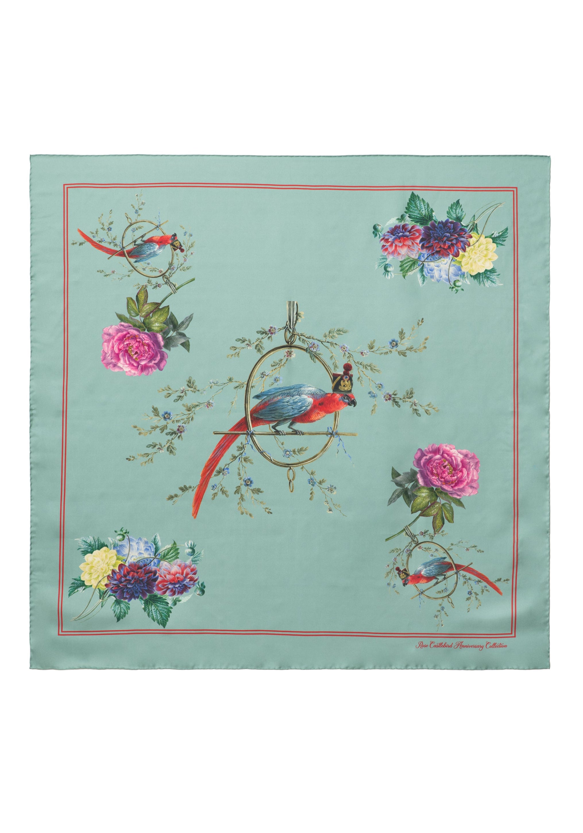 Silk Scarf in cobalt turquoise – 10th Anniversary Edition - House of Castlebird Rose