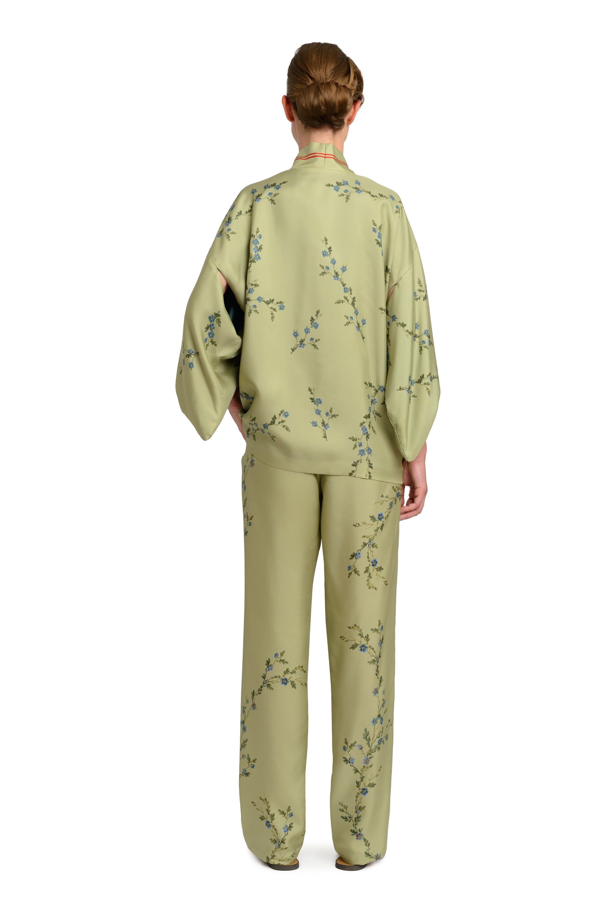 10th Anniversary Silk Suit "Le Perroquet" in Antique Sage