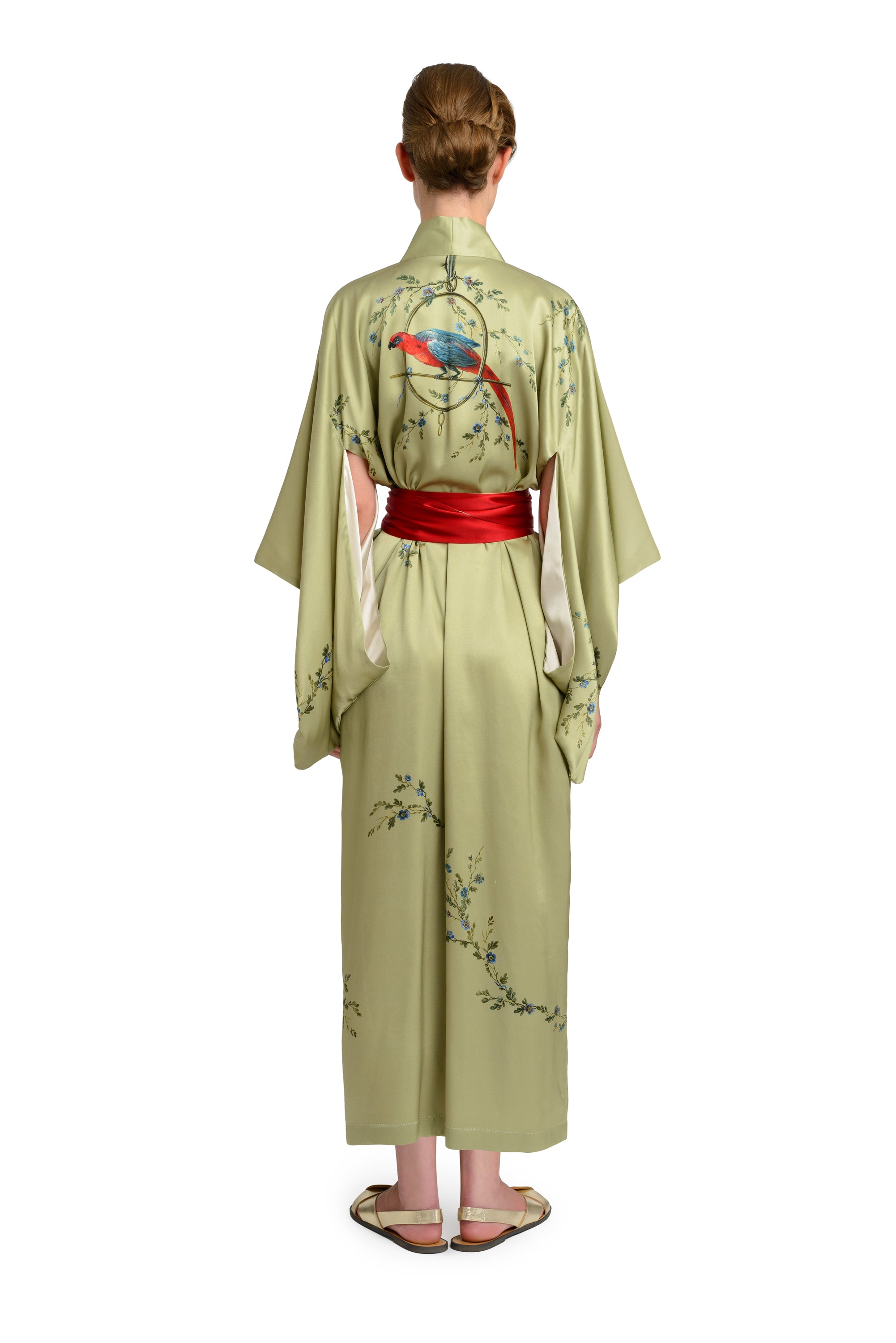 10th Anniversary Kimono "Le Perroquet" in Antique Sage