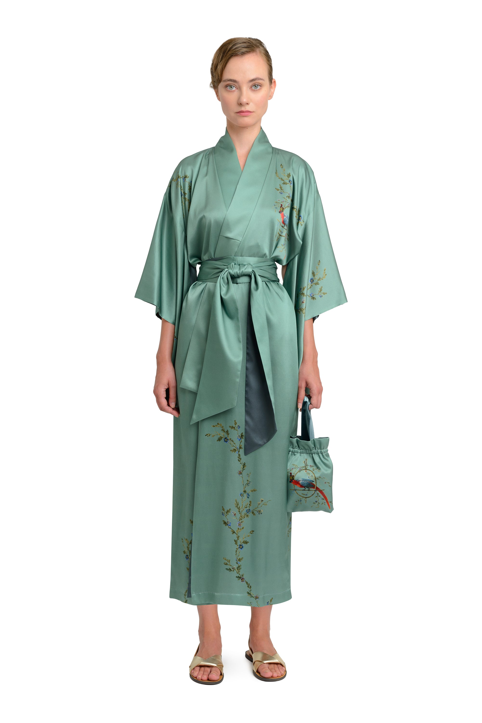10th Anniversary Kimono "Le Perroquet" in Bluegreen