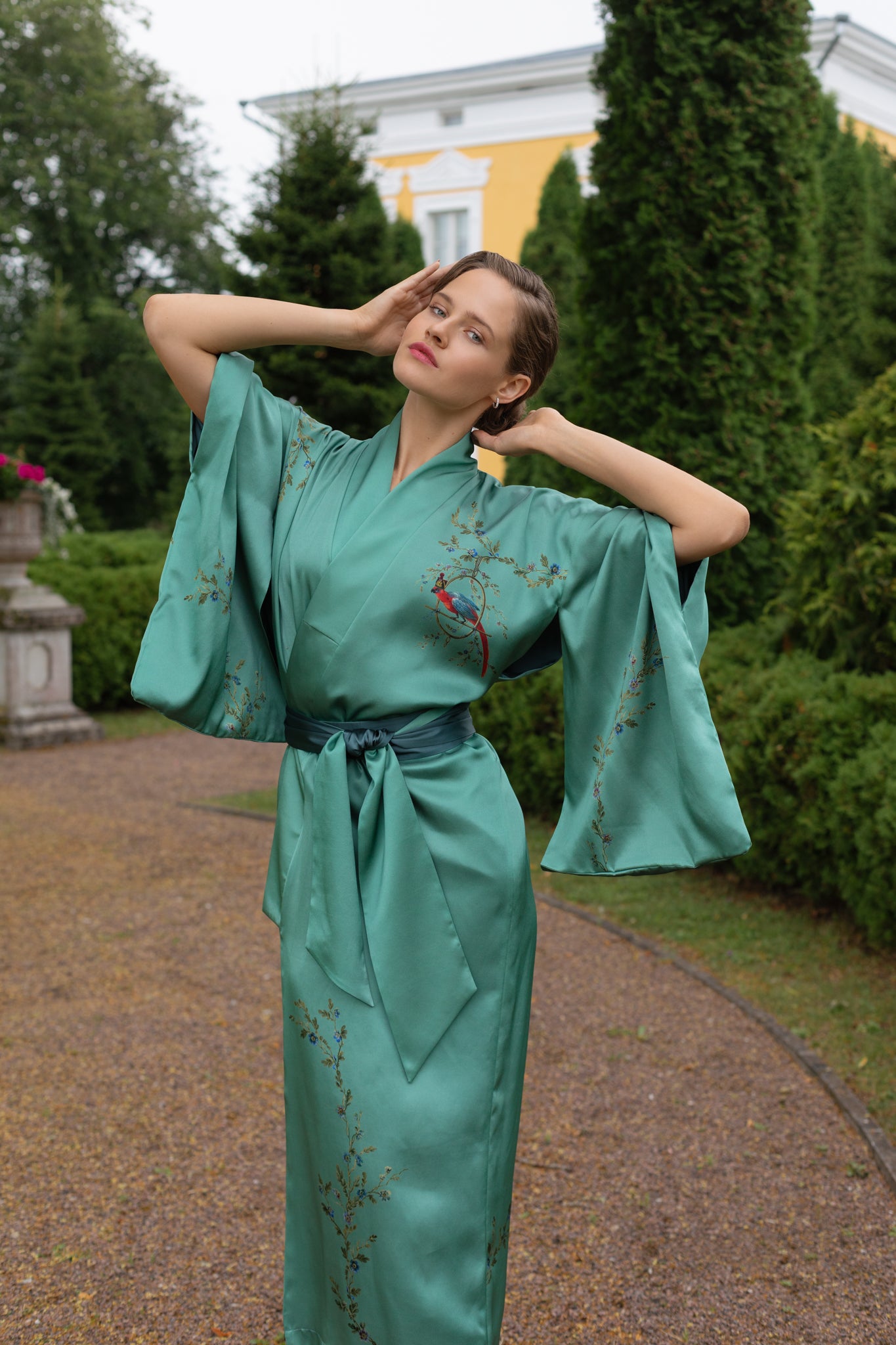 10th Anniversary Kimono "Le Perroquet" in Bluegreen