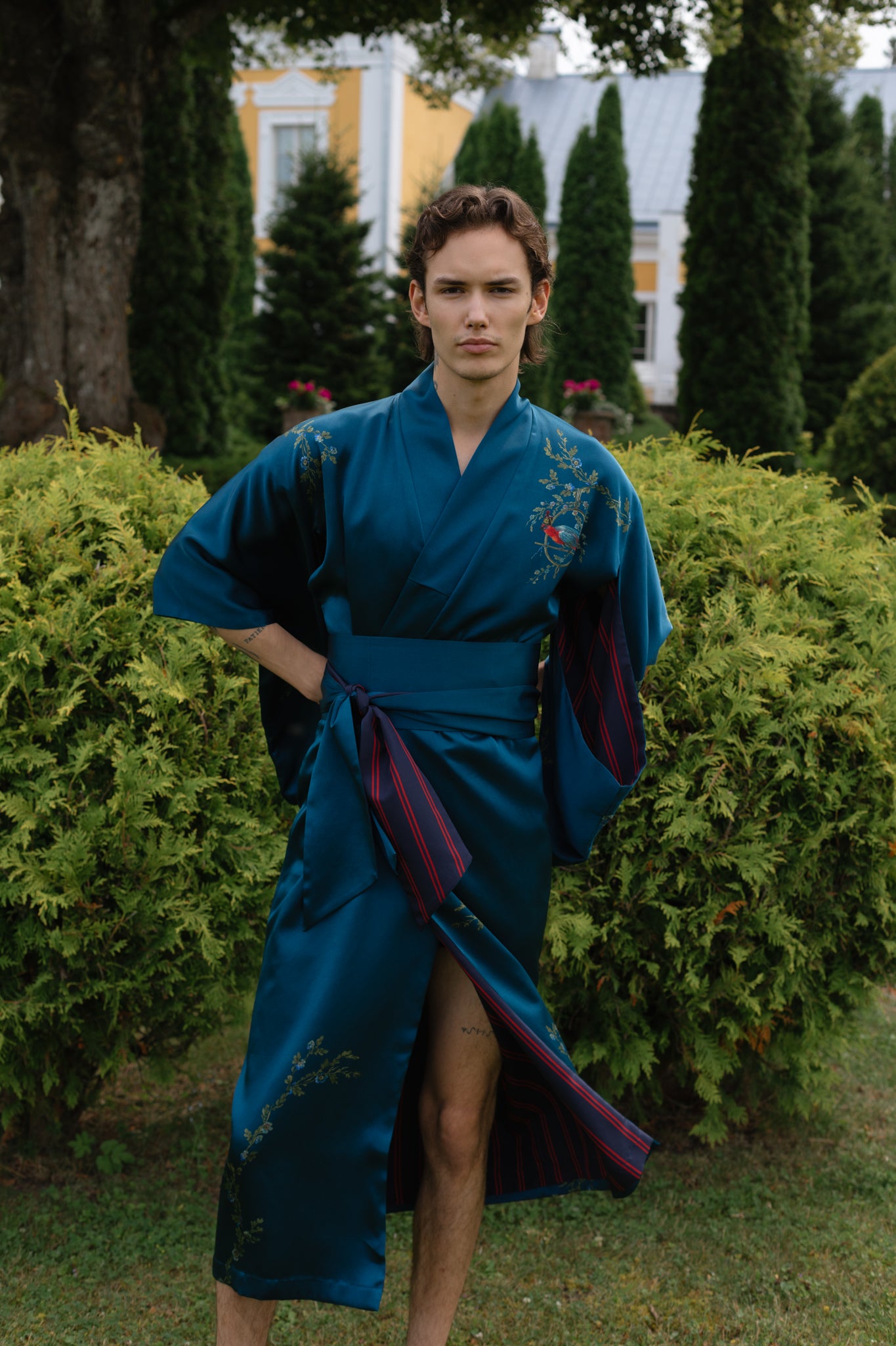 10th Anniversary Kimono "Le Perroquet" in Petrol Blue