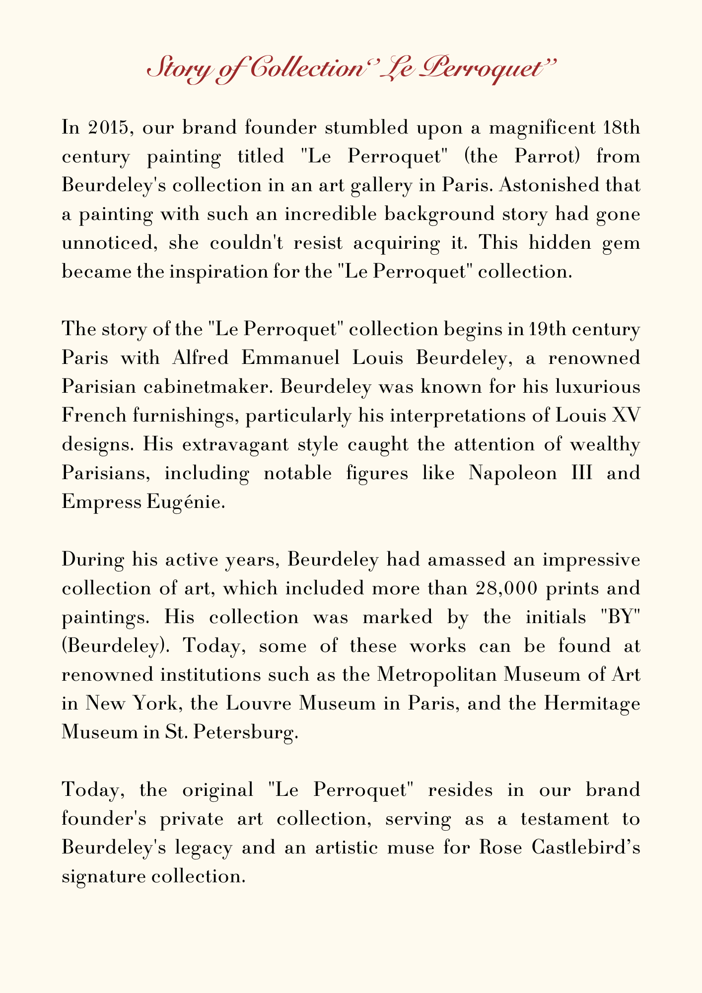 Silk Scarf ''Le Perroquet'' in gold