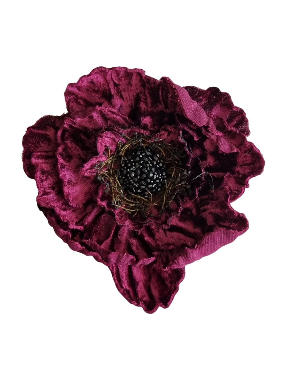 One-of-a-Kind Flower Brooch - in Amethyst Velvet – Crafted in Paris