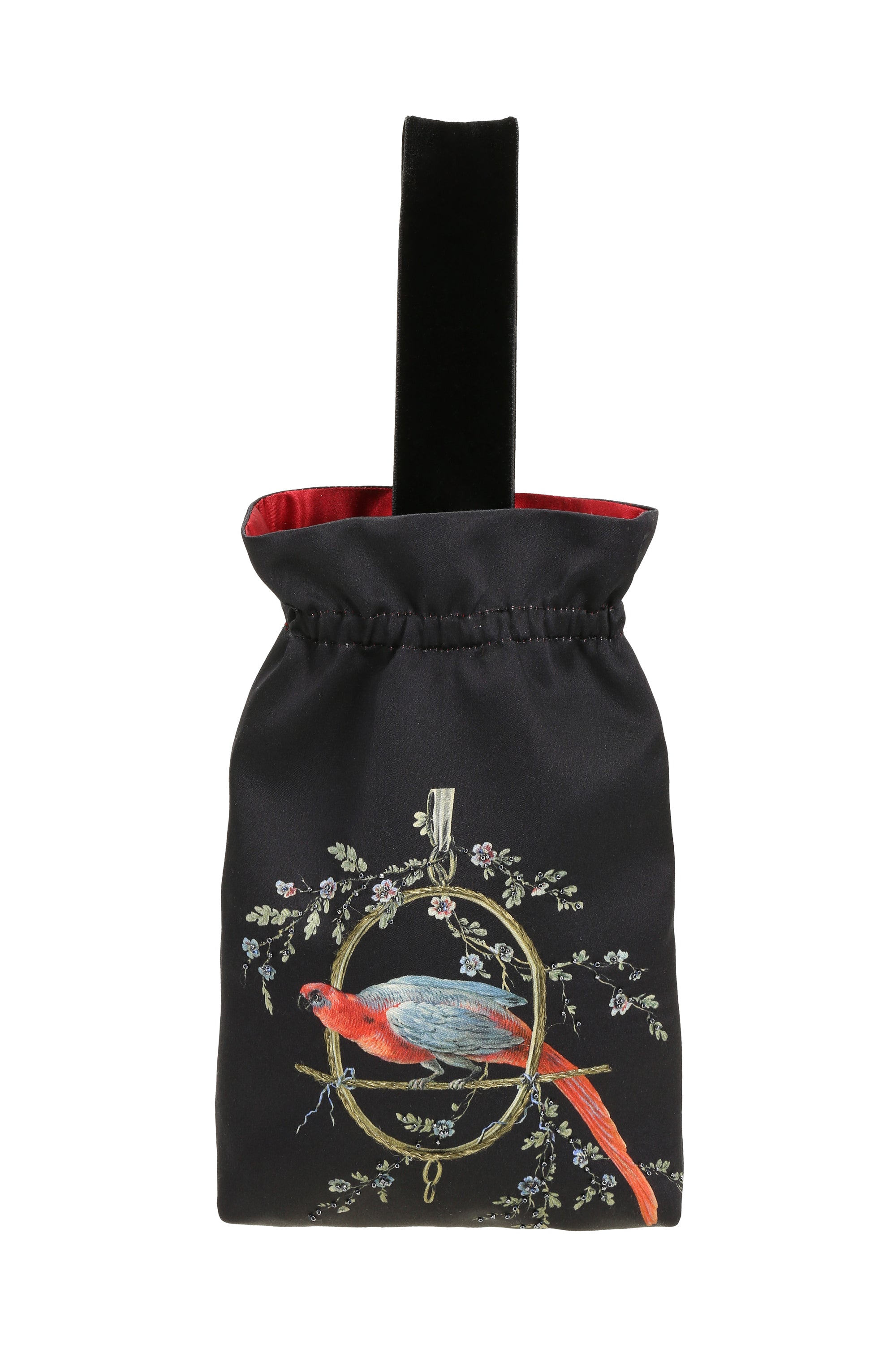 Silk Opera Bag black ''Le Perroquet''