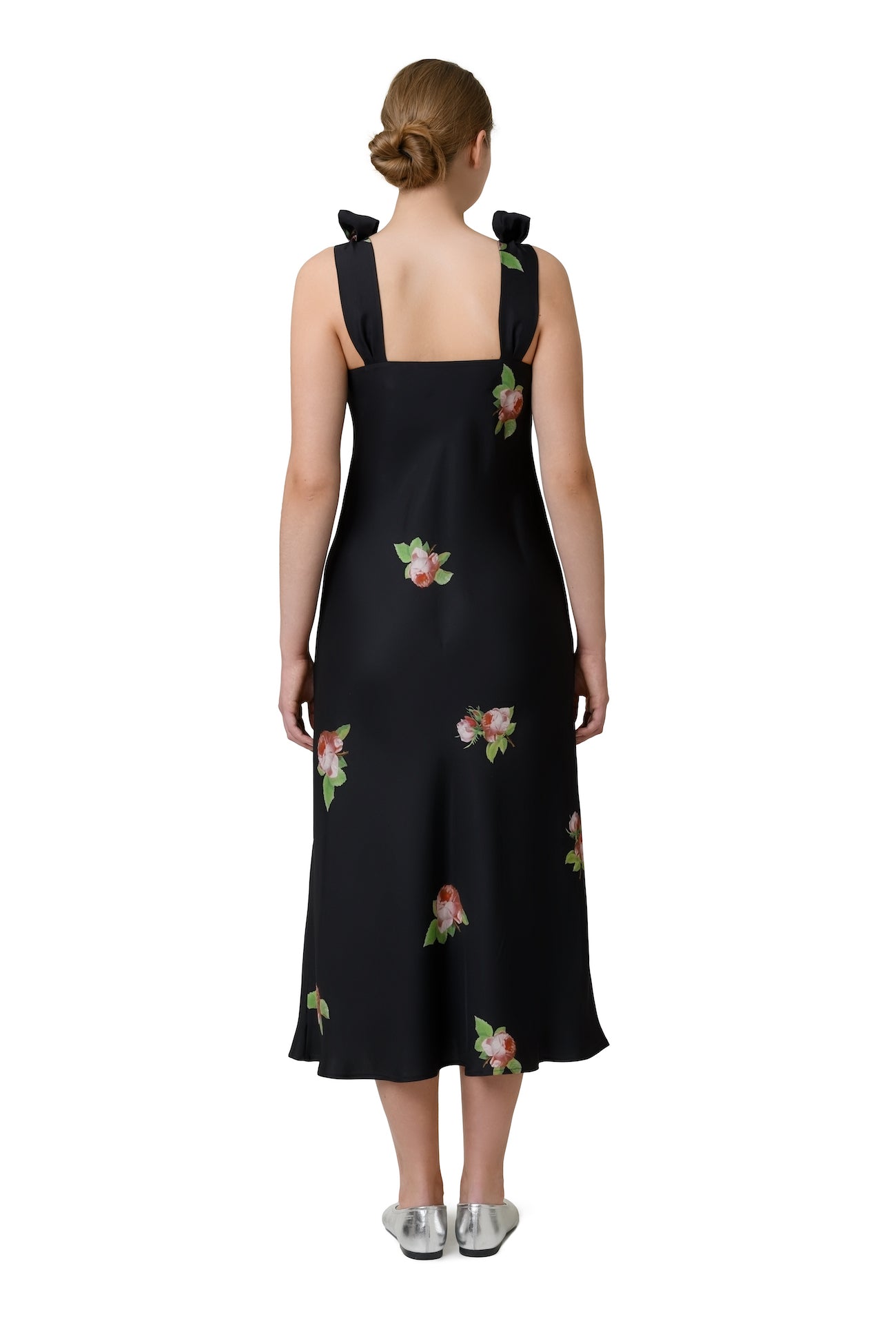 SILK SLIP DRESS "PAULINE" in Black