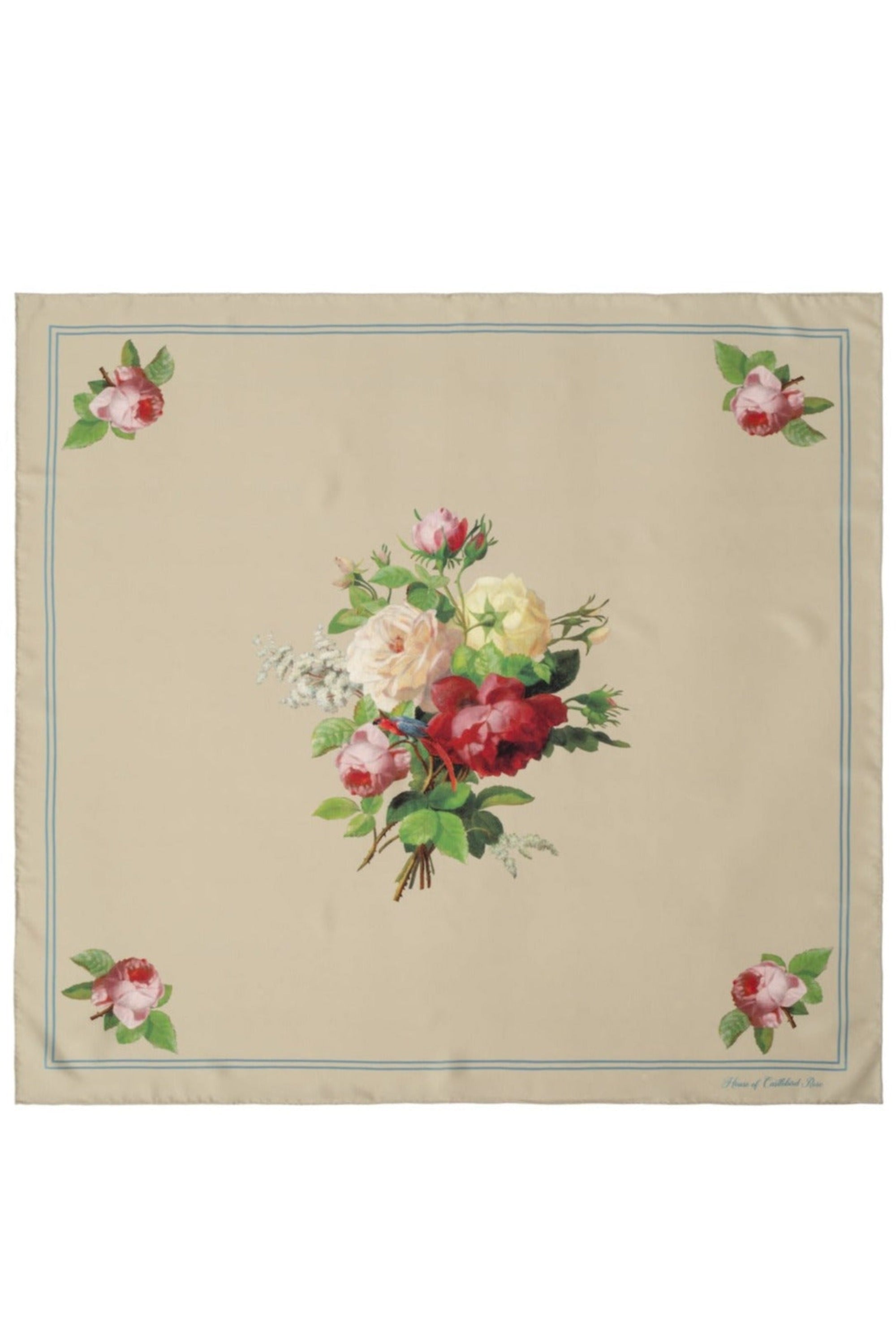 SILK SCARF "PAULINE"  in pale olive - House of Castlebird Rose