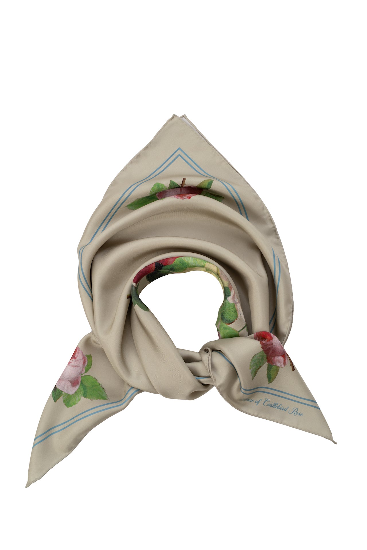 SILK SCARF "PAULINE"  in pale olive - House of Castlebird Rose