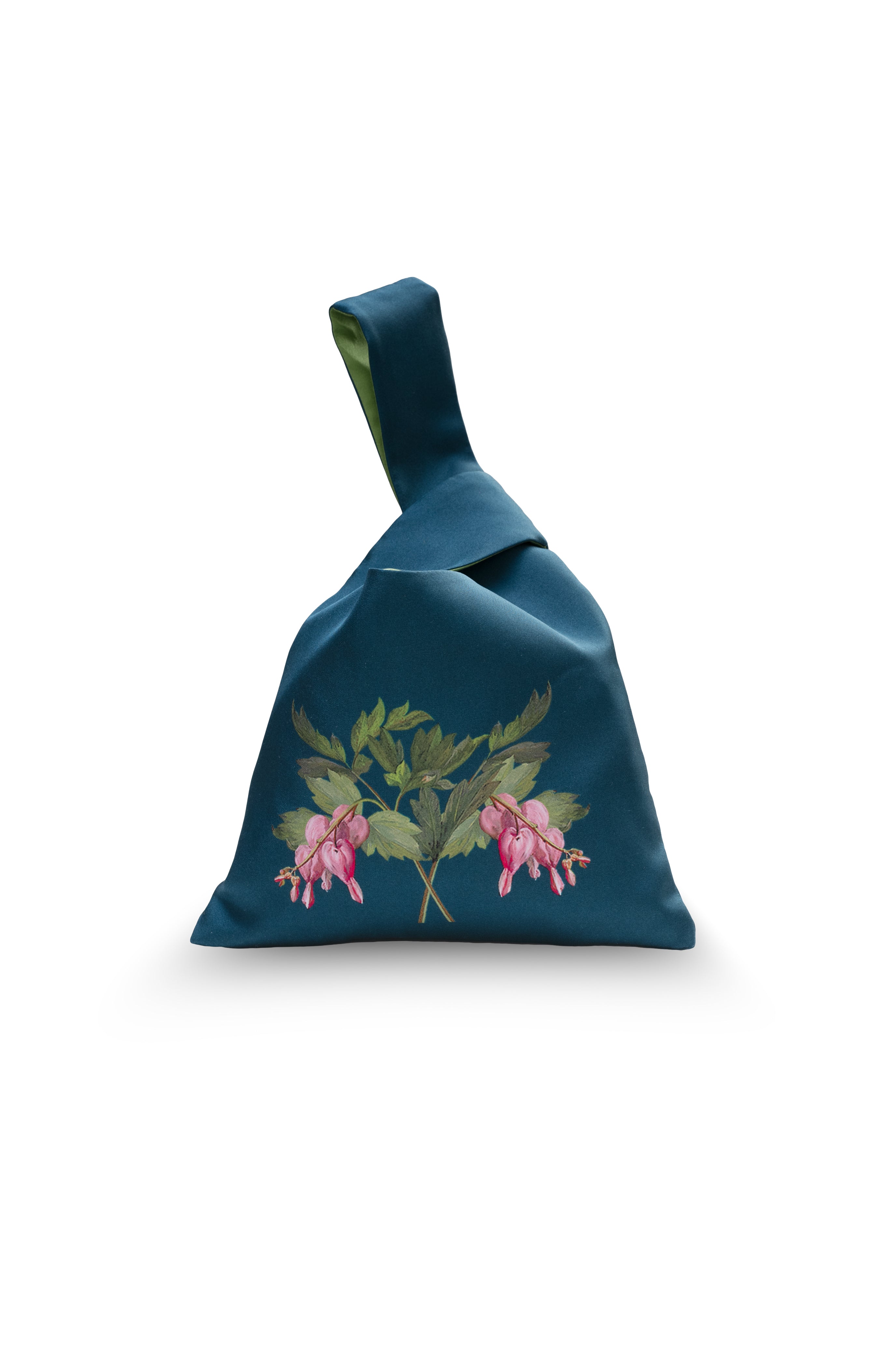 SILK COCKTAIL BAG IN PETROL BLUE