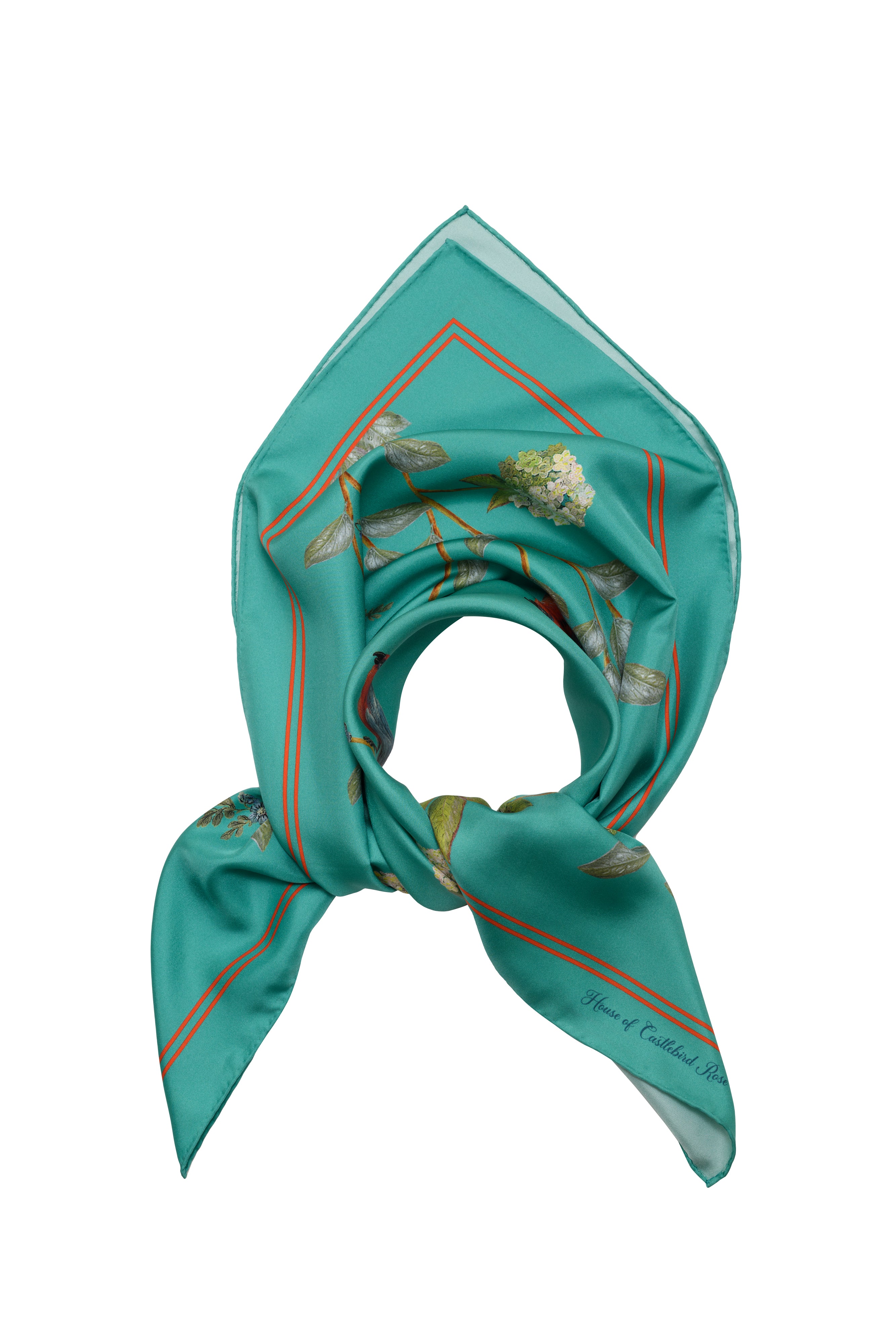 Silk Scarf ''ORIENT'' in aqua - LIMITED EDITION