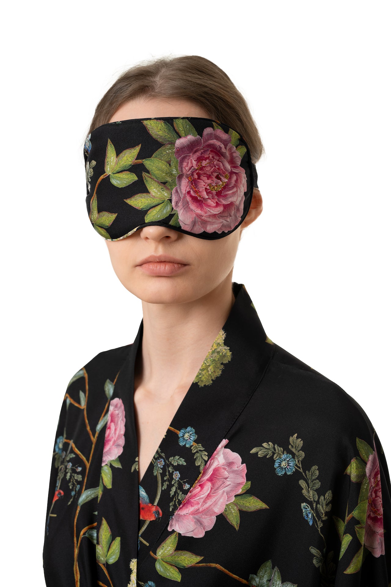 Silk Lounge Suit ''Chinoiserie'' in Black - House of Castlebird Rose