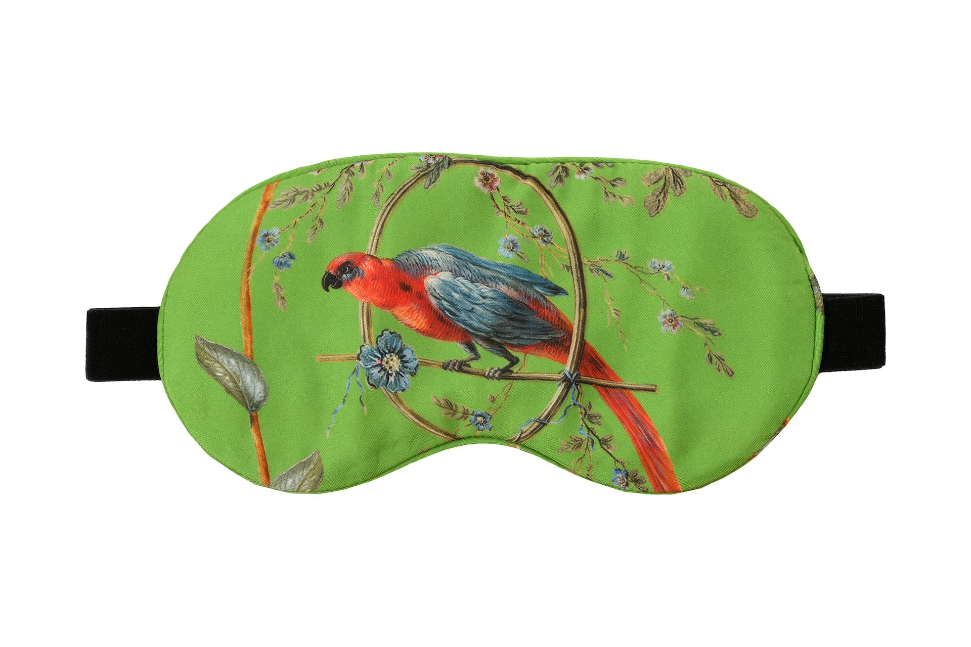 Silk Sleep Mask “Chinoiserie” in emerald green - House of Castlebird Rose