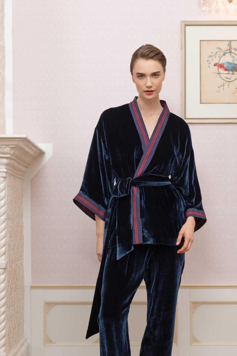 Midnight Blue Velvet Blazer