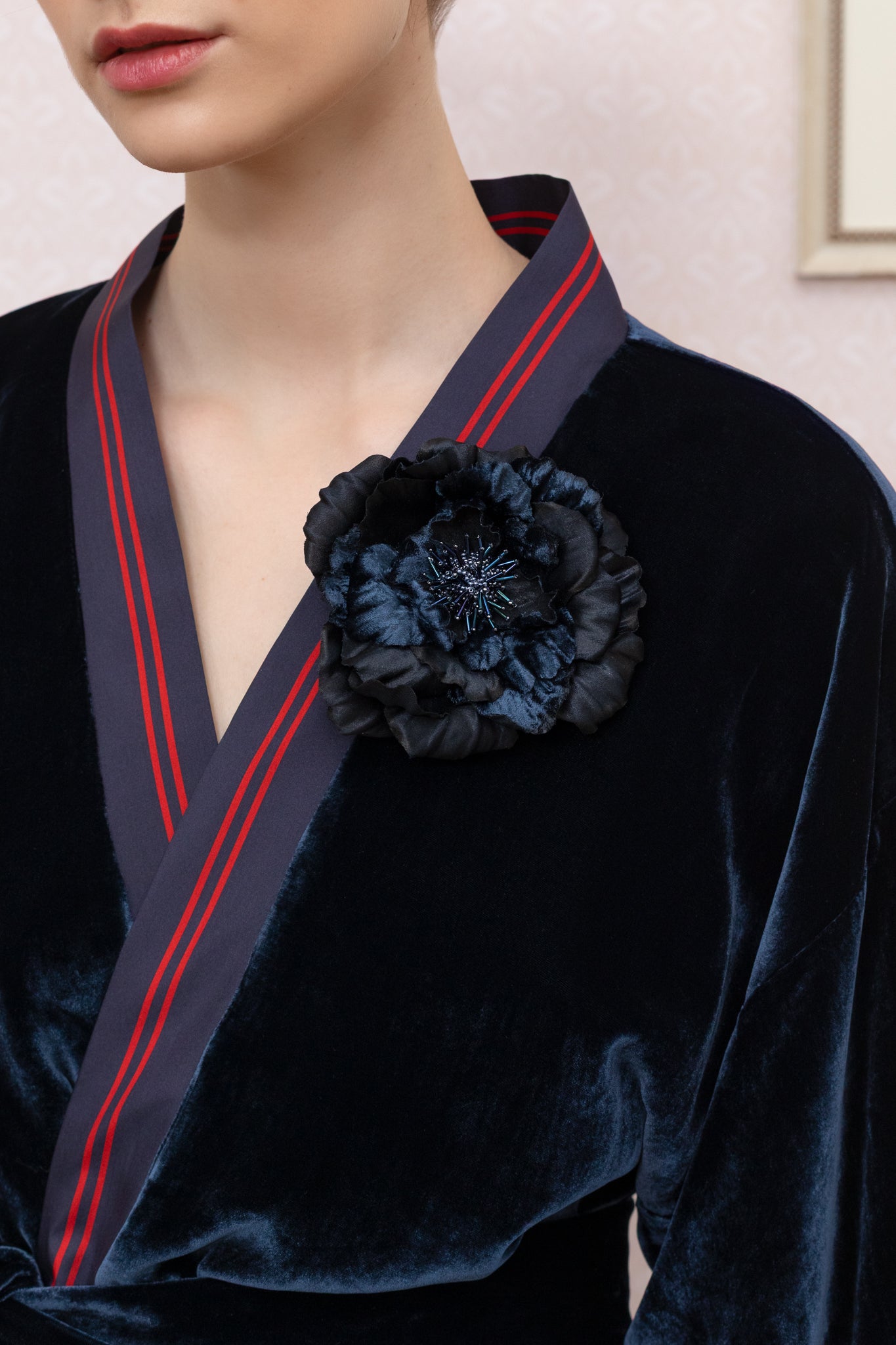 Midnight Blue Velvet Blazer