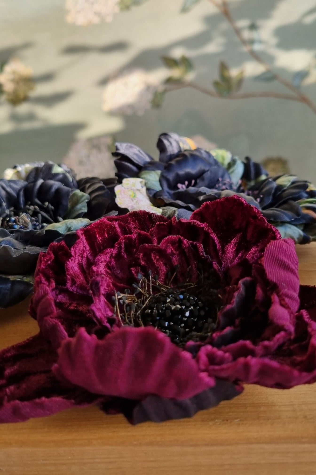 One-of-a-Kind Flower Brooch - in Amethyst Velvet – Crafted in Paris