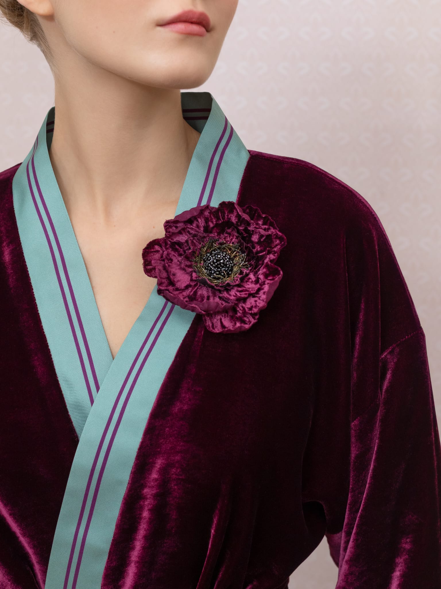 One-of-a-Kind Flower Brooch - in Amethyst Velvet – Crafted in Paris - House of Castlebird Rose