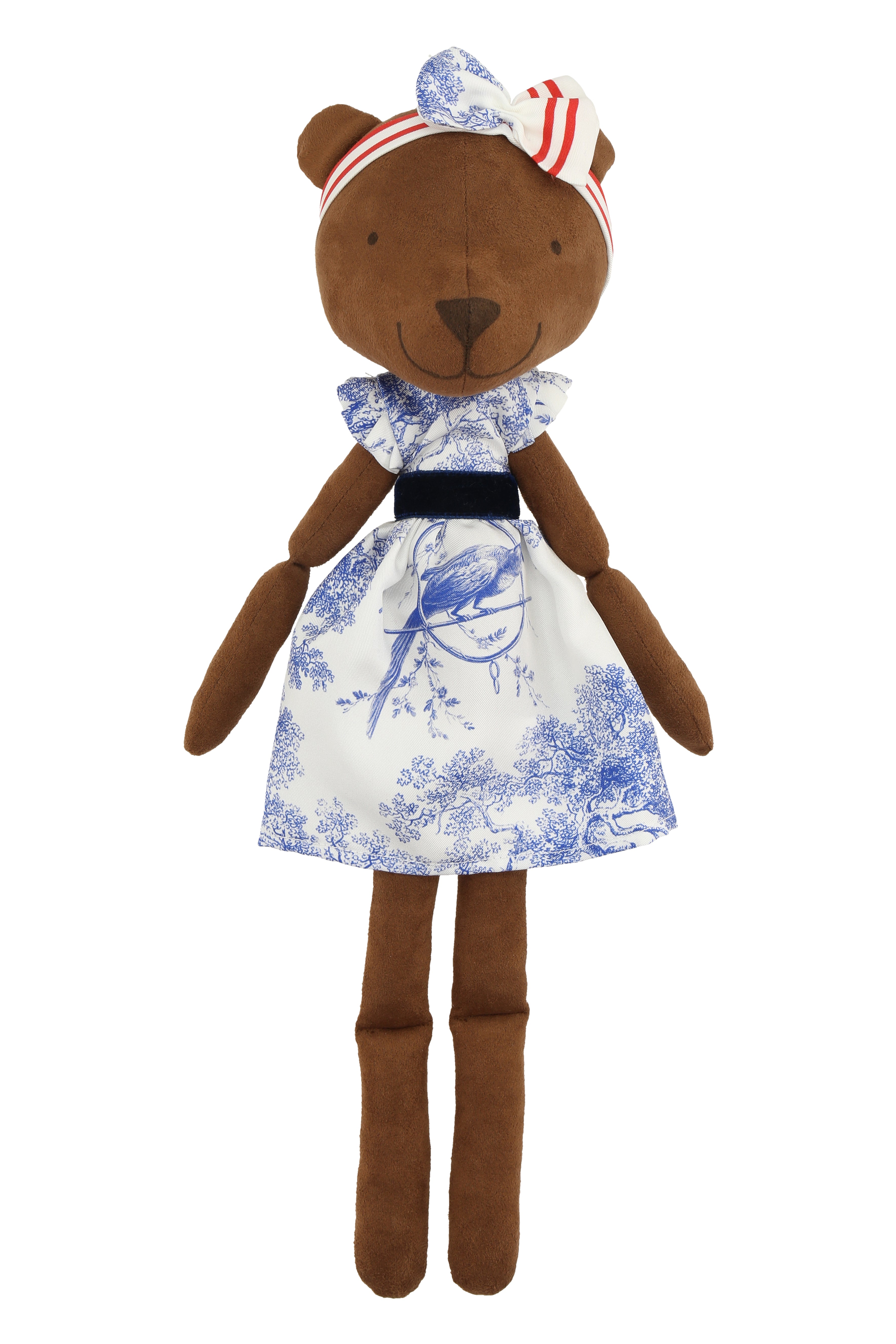 "TOILE DE JOUY" ARTISAN TEDDY BEAR - GIRL - House of Castlebird Rose