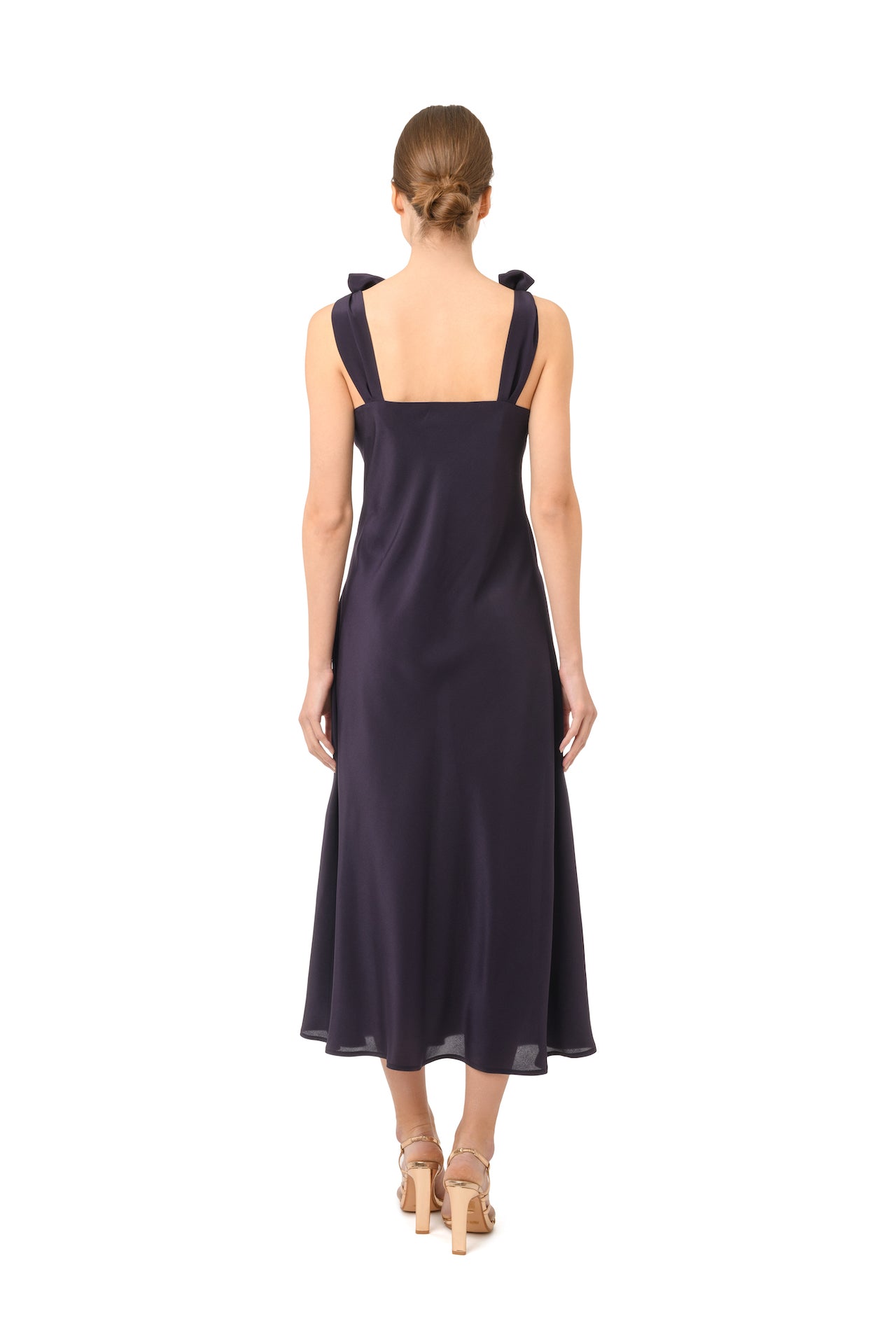 Silk slip dress in midnight blue - House of Castlebird Rose