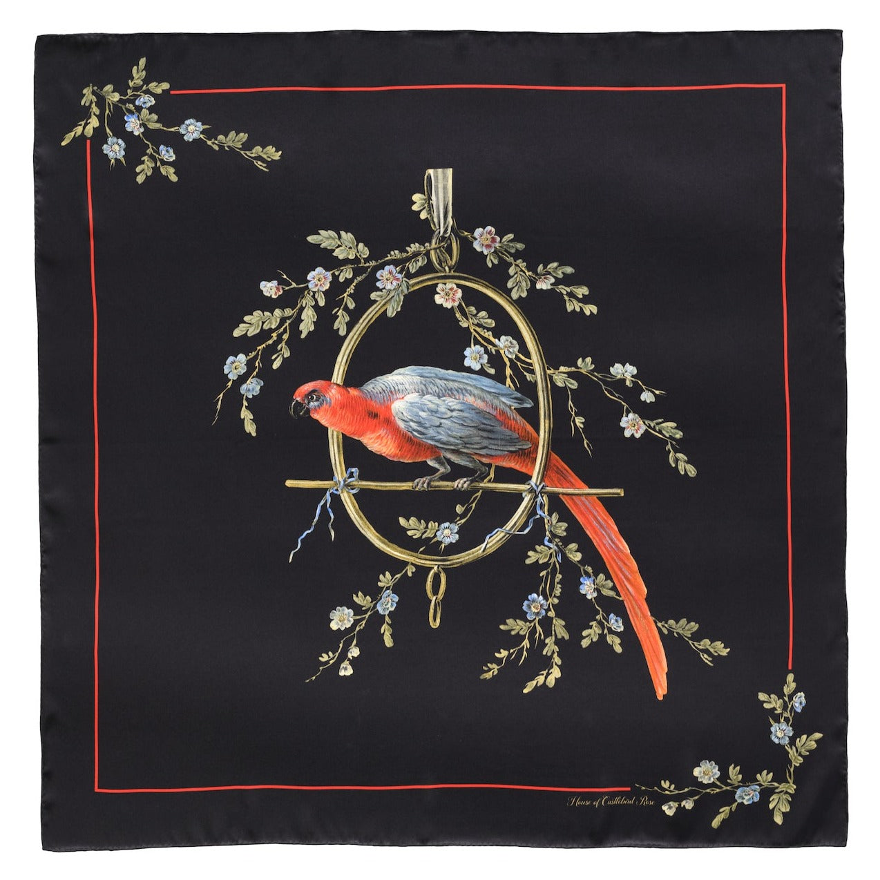 Silk Scarf ''Le Perroquet'' - House of Castlebird Rose