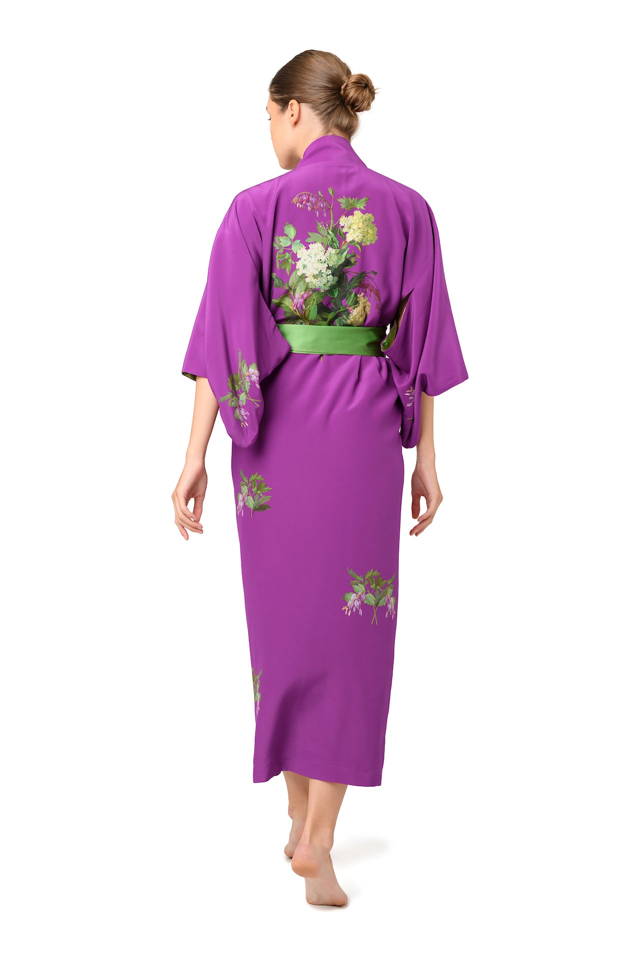 Maxi Kimono in Deep Magenta "Bleeding Hearts" - House of Castlebird Rose