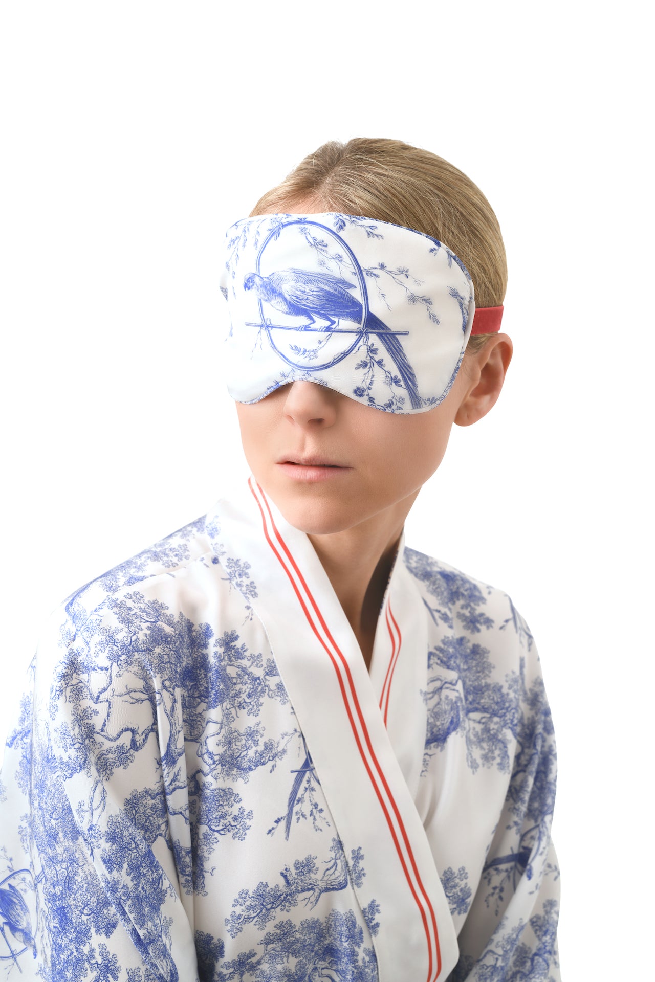 Toile de Jouy Silk Sleep mask ''Castlebird'' - House of Castlebird Rose