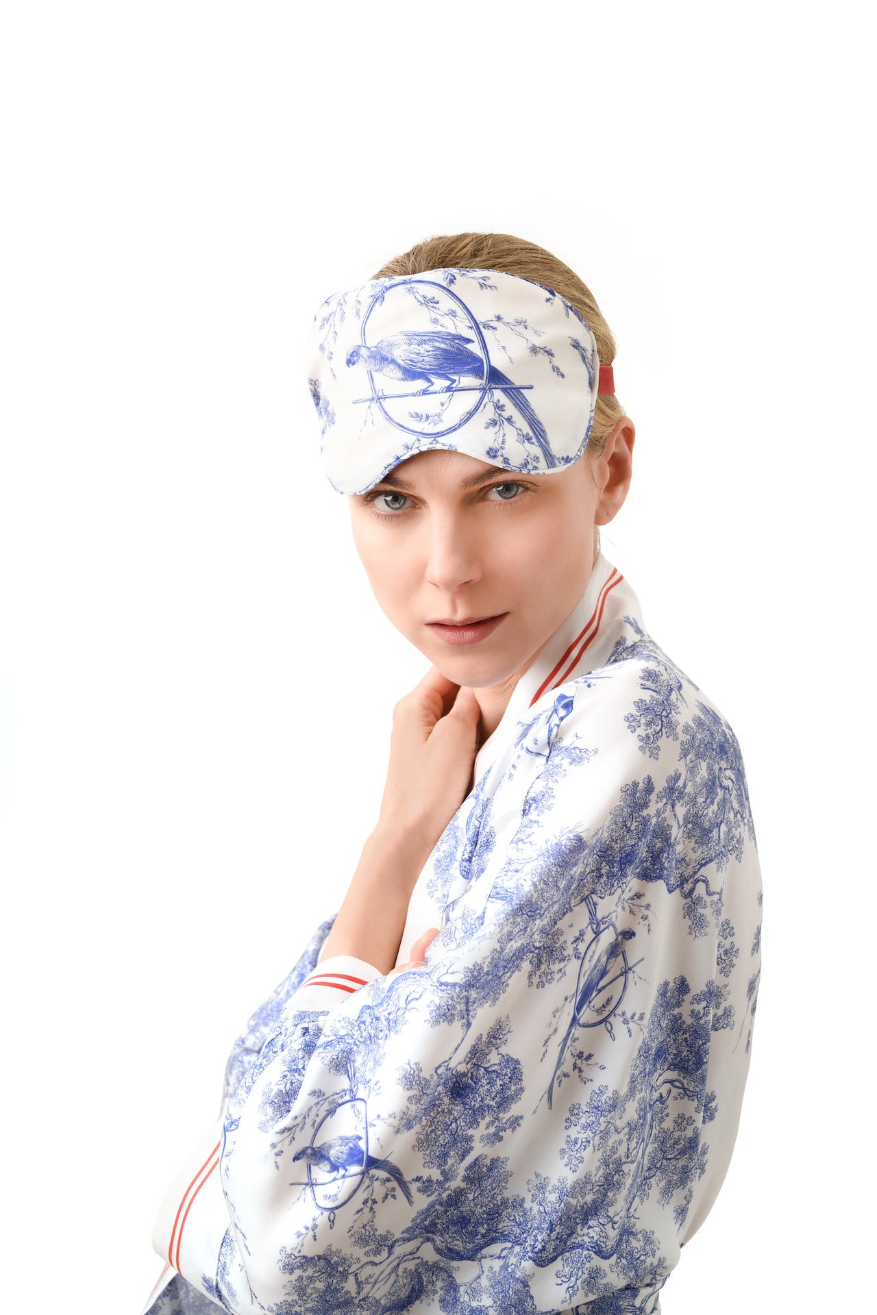 Toile de Jouy Silk Sleep mask ''Castlebird'' - House of Castlebird Rose