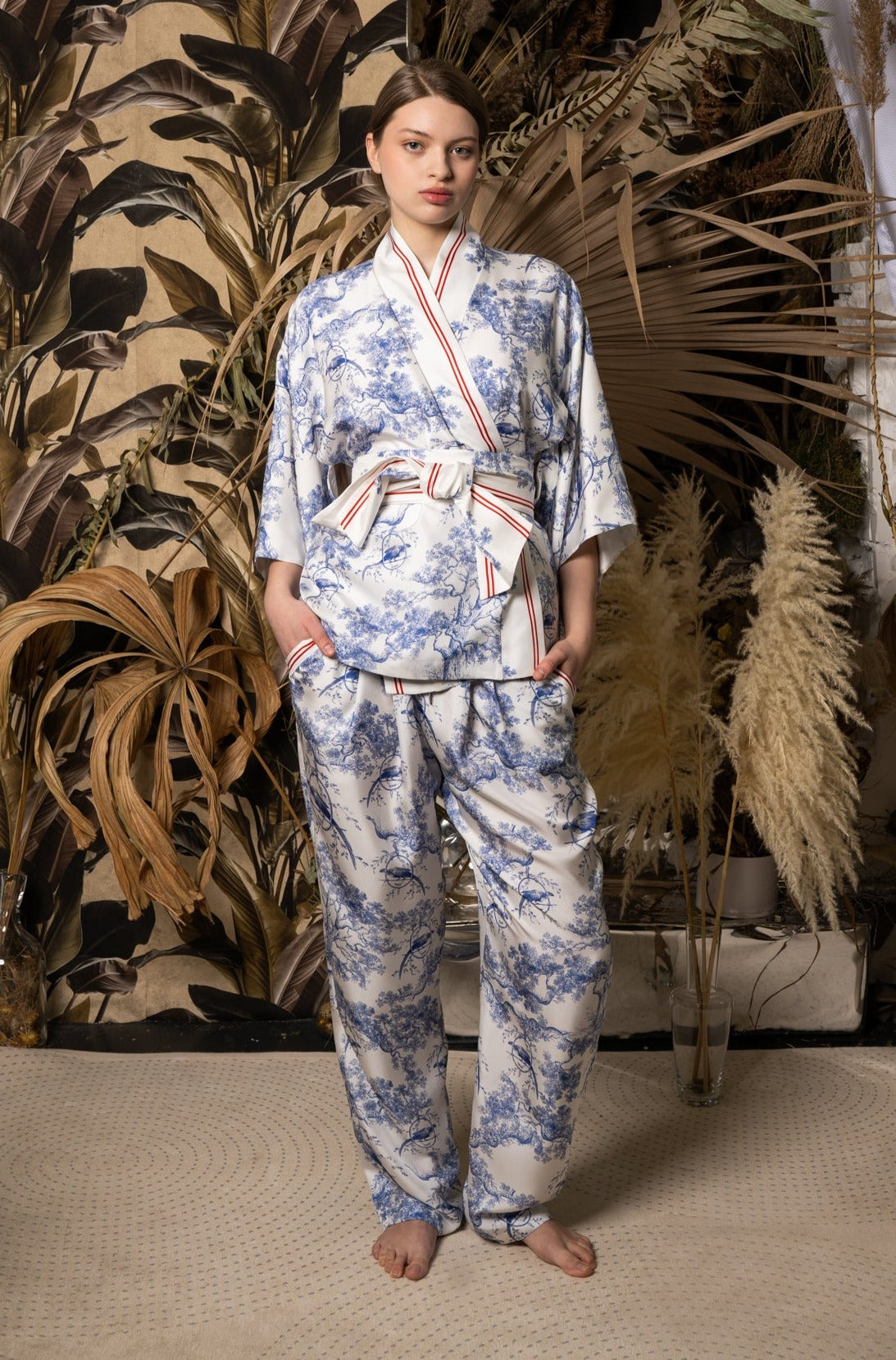 Toile de Jouy Lounge Suit ''Castlebird'' - House of Castlebird Rose